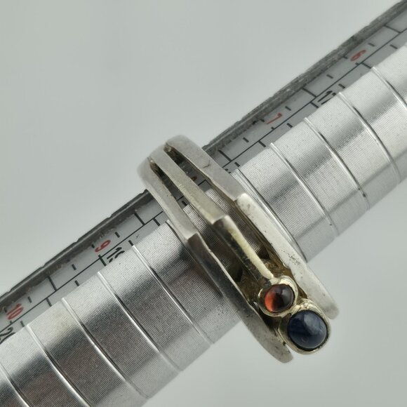 Sterling Silver Ring Mid-Century contemporary Artisan Minimalist Square Stack 8 - Picture 6 of 14